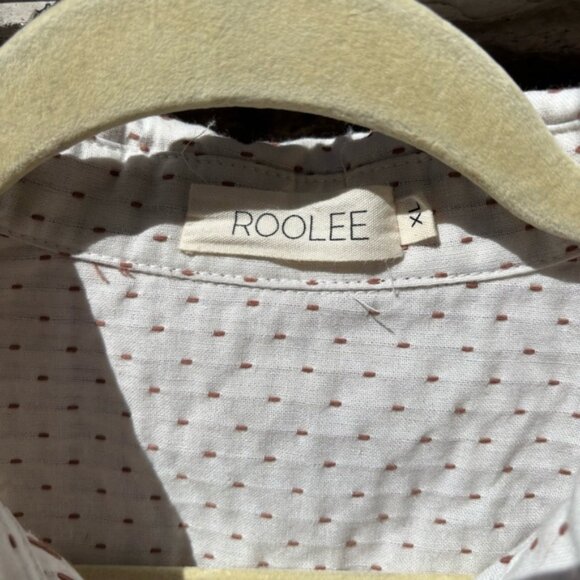 Roolee Embroidered Dress Button Down Collared Long Sleeve Belted Midi Size XL - Picture 3 of 9